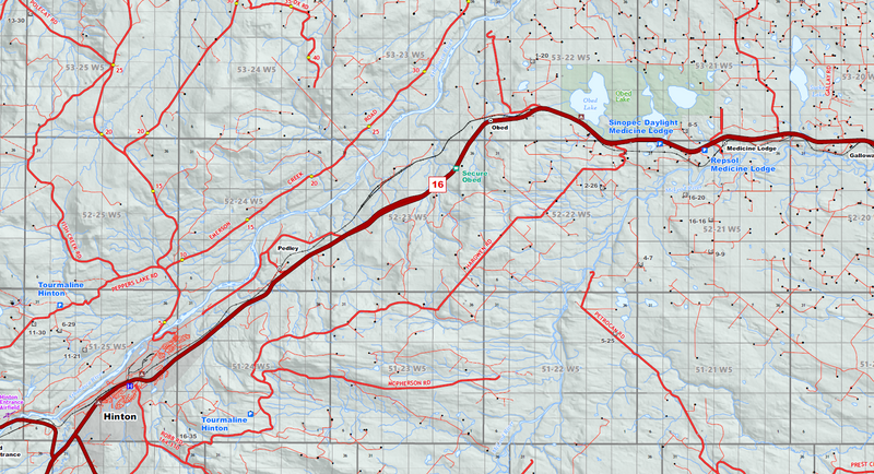 Fox Creek Oilfield Wall Map (1:150K) - 52"W x 36"H