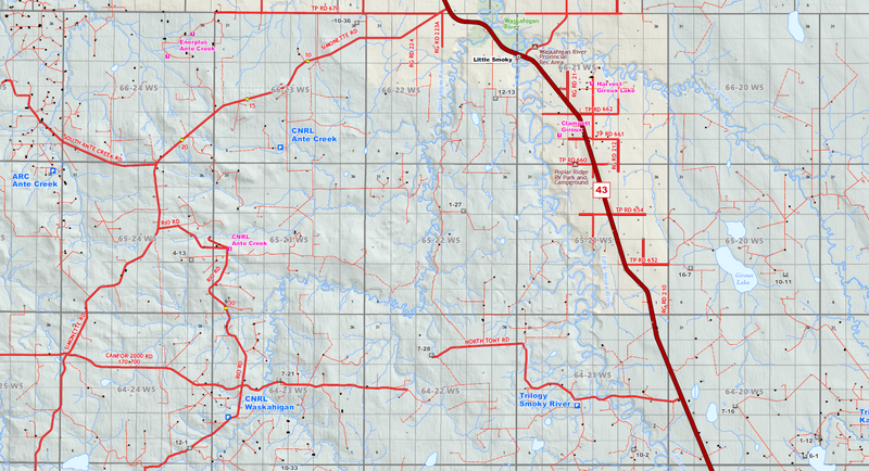 Fox Creek Oilfield Wall Map (1:150K) - 52"W x 36"H