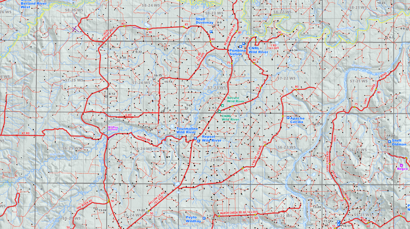 Fox Creek Oilfield Wall Map (1:150K) - 52"W x 36"H