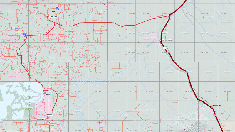 NE BC / NW Alberta Oilfield Wall Map (1:350K) - 71"W x 90"H