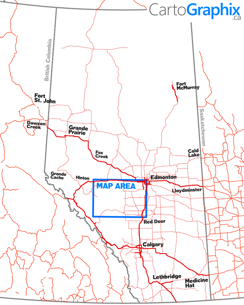 Drayton Valley Oilfield Wall Map (1:175K) - 52"W x 36"H